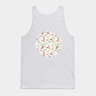 Christmas Loose Floral Watercolor Tank Top